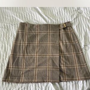 Vintage Banana Republic Brown A-Line Wrap Mini Skirt